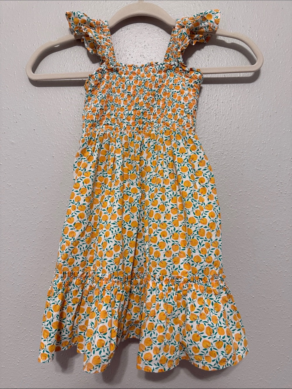 Crewcuts Yellow Orange Floral Sundress with Ruffle Straps